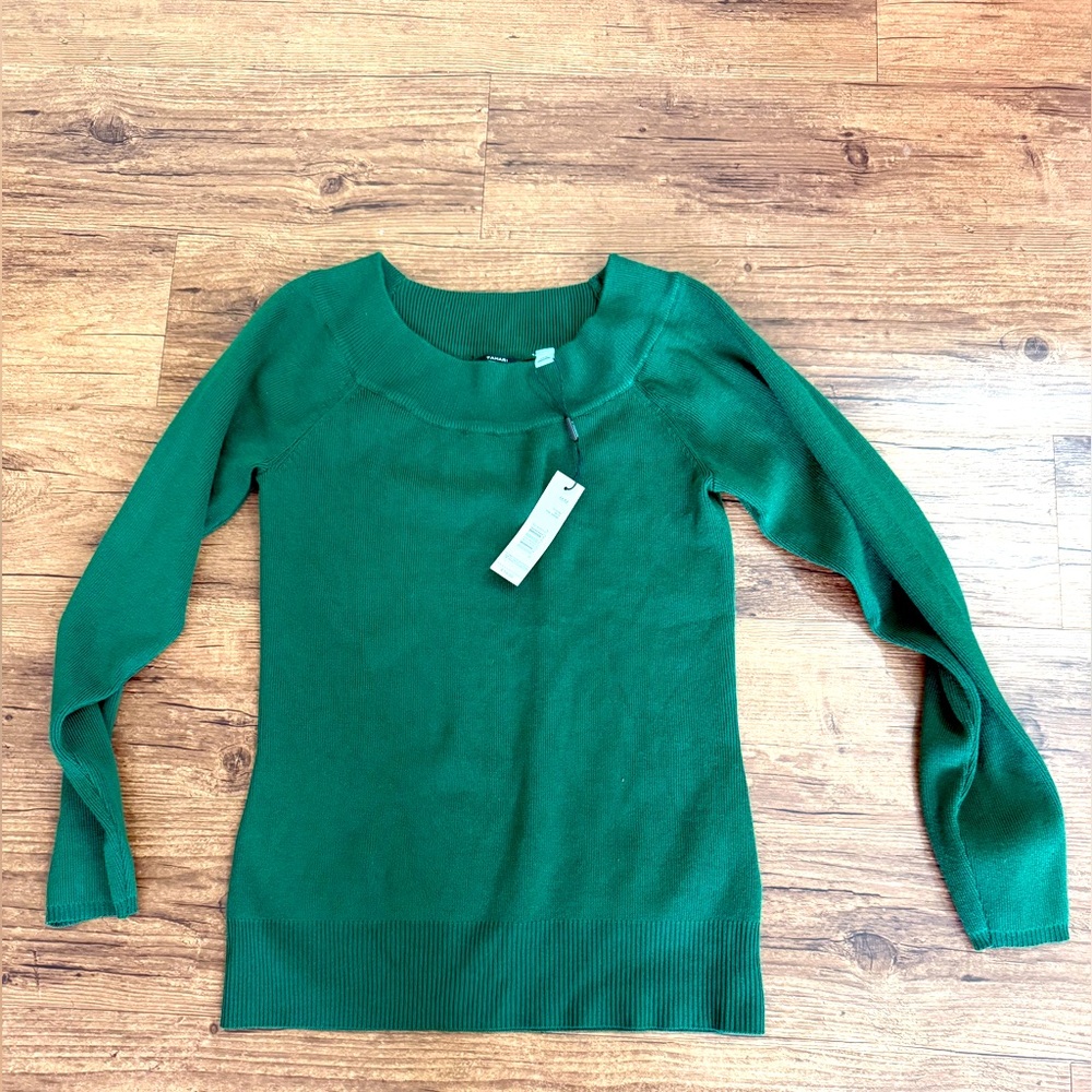 Tahari Pine Green Sweater, M, NWT
